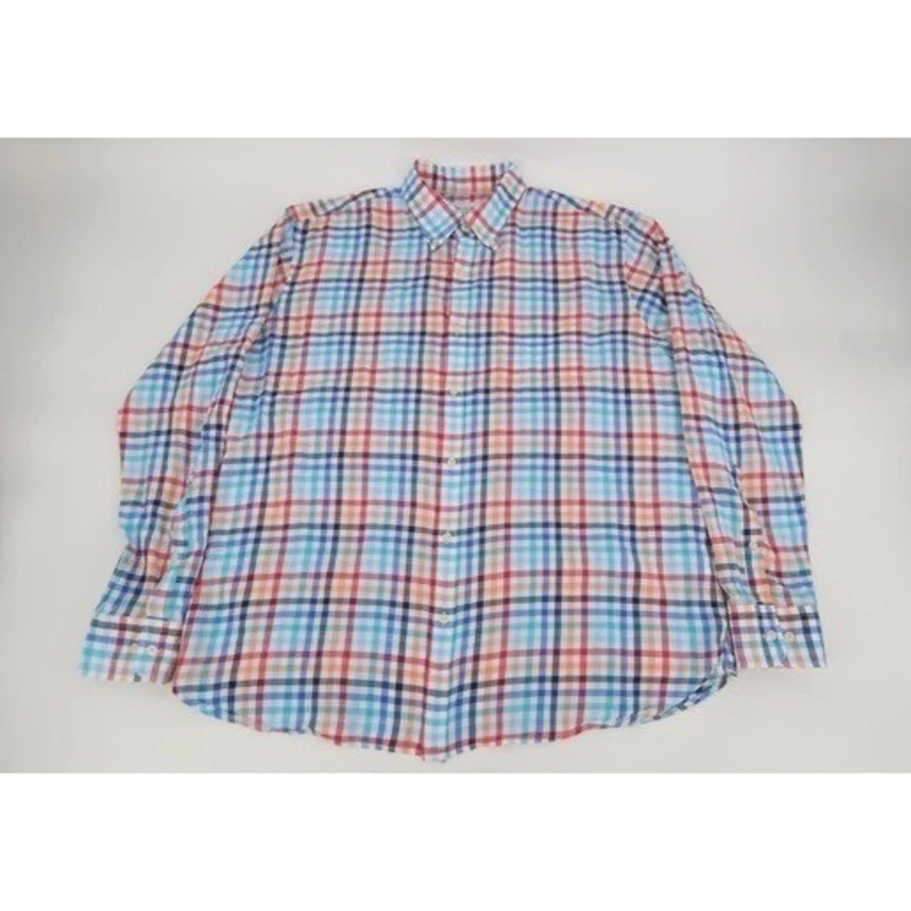 Peter Millar Seaside Shirt Men's XL Button Down Long Sleeve Plaid Tattersall‎